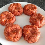 raw burger patties