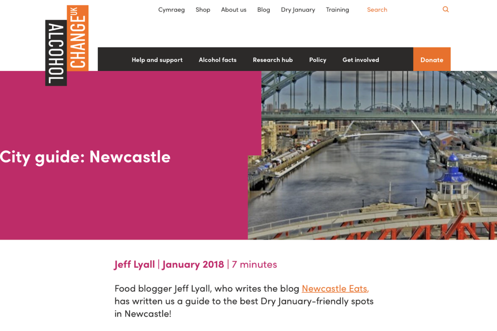 Alcohol Change Newcastle Dry January article