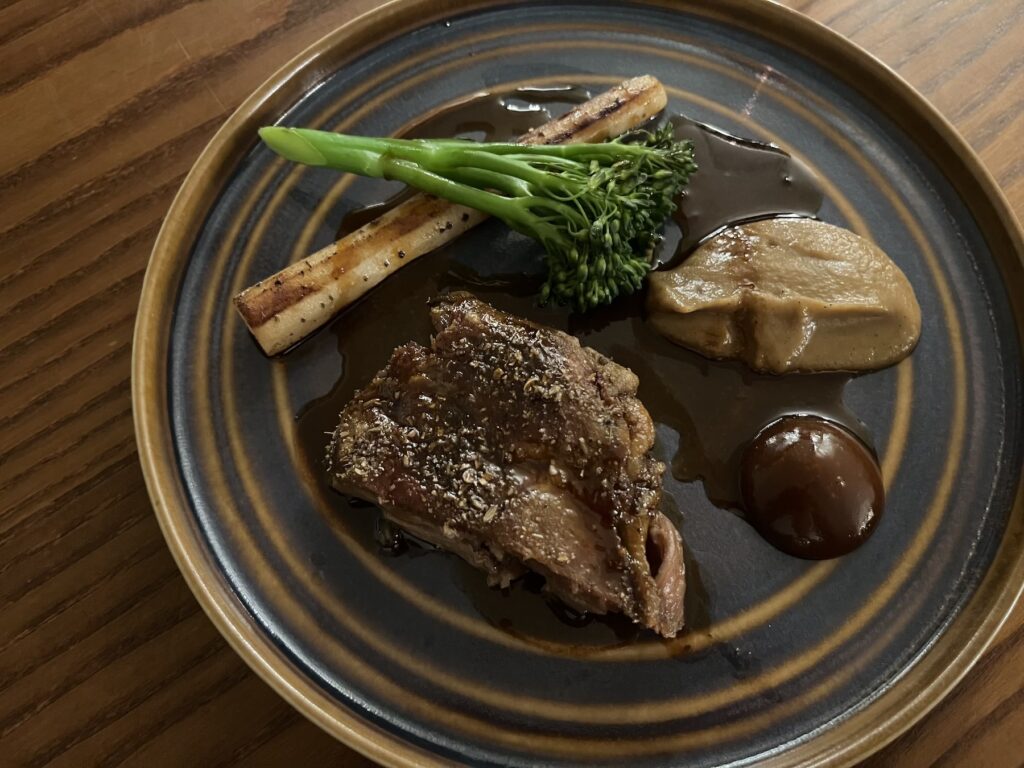 duck, salsify, broccoli at coarse durham