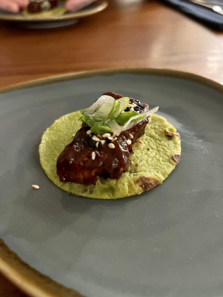 braised pork and spring onion pancake
