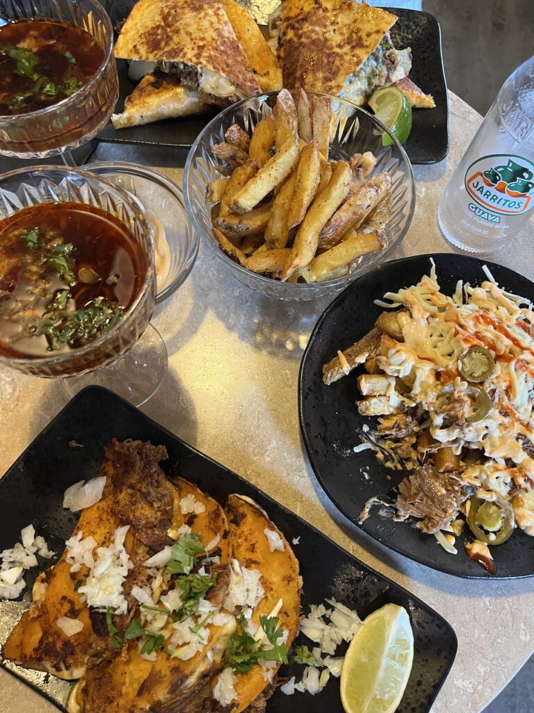 birria spread from birria Bella jesmond