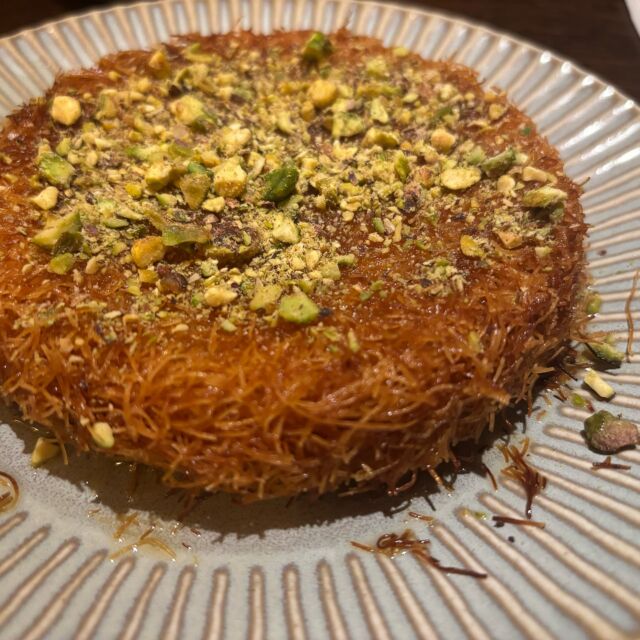 Few pics from Dood from just after it opened  - Kunafa was great
- Monkfish the best of the bunch
- black chickpea hummus nice and rich
- could have ordered another portion of this aubergine dip 
- surprisingly decent chips, if not fitting
- had better manakish  Seems to have been popular since day dot, but I’ve heard very mixed opinions. What did you think?  #newcastleeats #foodblogger #persianfood #quayside